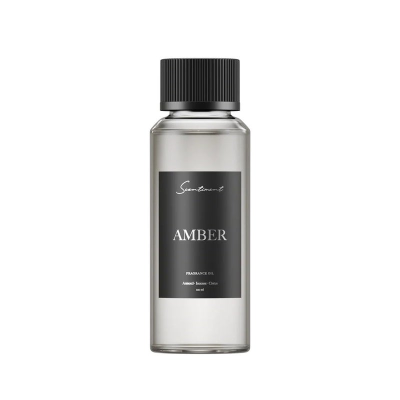 Scentiment Amber Fragrance Oil â€“ Cardamom, Leather, Lemon with Cinnamon & Sandalwood Scent for Diffusers, Aromatherapy Oil (120ml) - Image 1