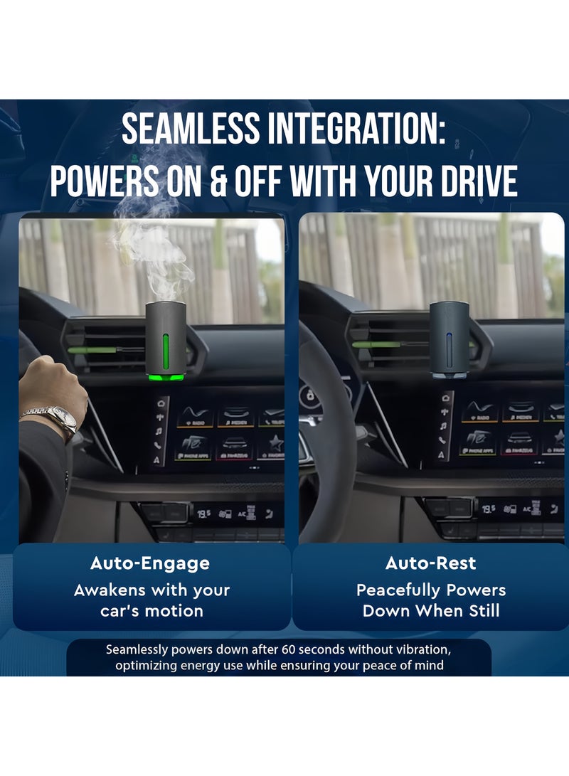 OHAHO Intelligent Car Air Freshener Diffuser 3 Adjustable Modes Adjustable Aroma Diffuser Rechargeable Intelligent Car Aroma Diffuser with 3 Exclusive 10ml Fragrances Auto On/Off Air Diffuser for Car - Image 5