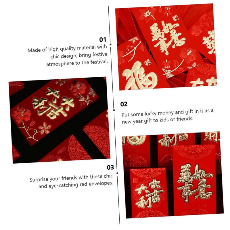 Red Envelopes 20pcs Dual Color Chinese New Year Money Packets for Wedding Birthday and Special Occasions - Image 5