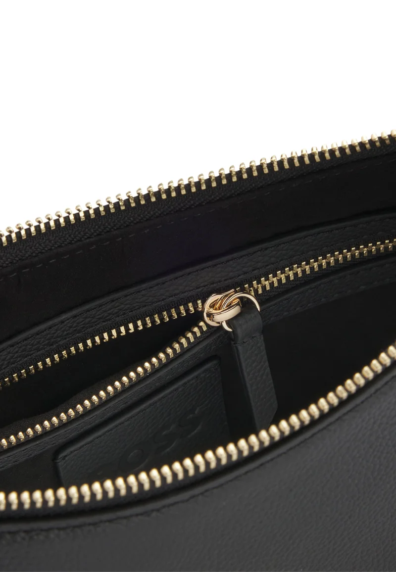 BOSS Leather crossbody bag with Double B monogram