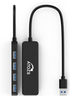 ATOZS ATOZS USB HUB 4-Port 3.0 Hub, Ultra-Slim Data USB Hub with 10MM Extended Cable , for MacBook, Mac Pro, Mac mini, iMac, Surface Pro, Windows ,vista,7/8/9/10/ XPS, PC, Flash Drive, Mobile HDD  - Image 1