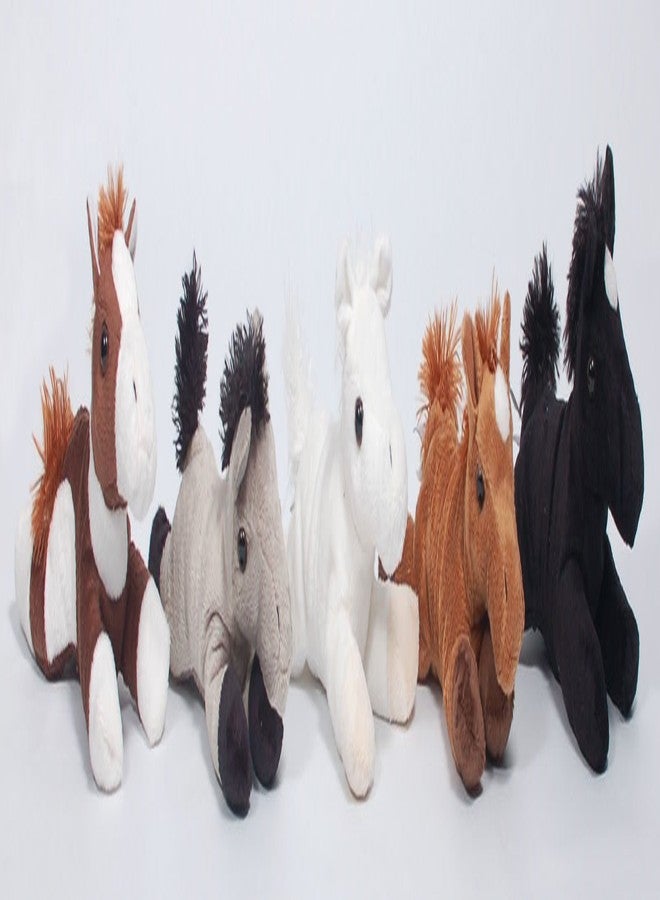 Unipak Plush Horse Barn with Horses - Five (5) Stuffed Animal Horses in Play Carrying Barn Case - Image 4