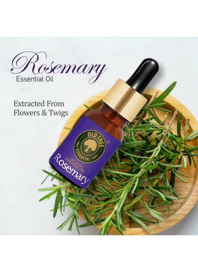 Old Tree - Rosemary Essential Oil For Hair Growth For Women & Men (15Ml) - Pure And Natural Oil With Dropper For Skin, Body, Diffuser, Aroma Therapy & Relaxation - Image 1