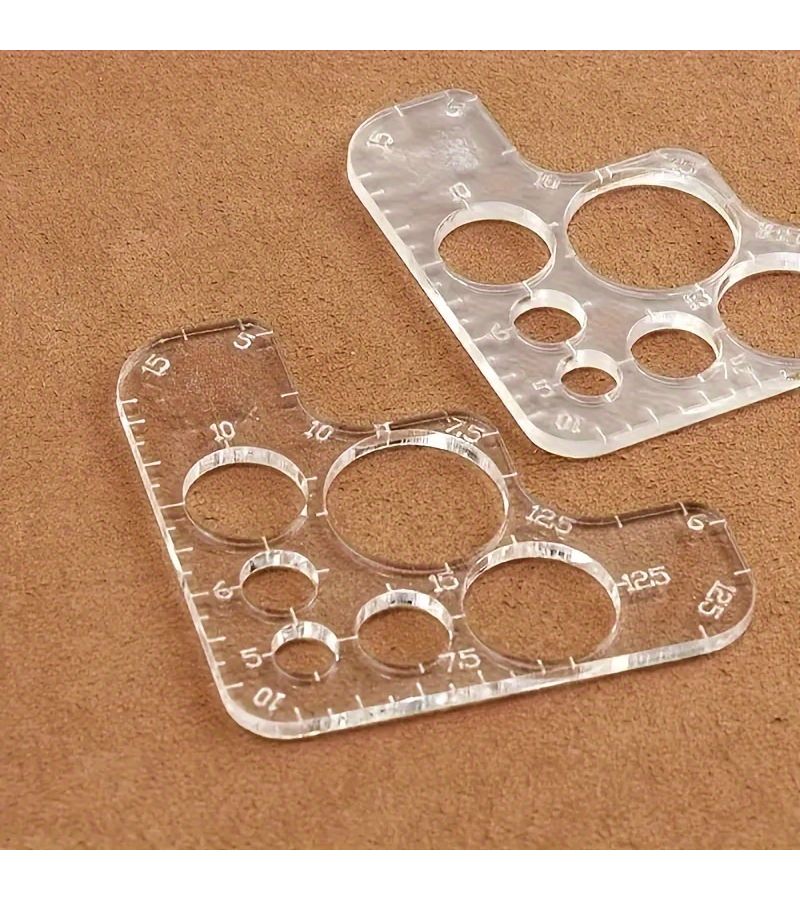 1pc Transparent Acrylic Leatherworking Compass For Precise Stitching Sewing Rounded Corners Handmade Items Daily Use - Image 4
