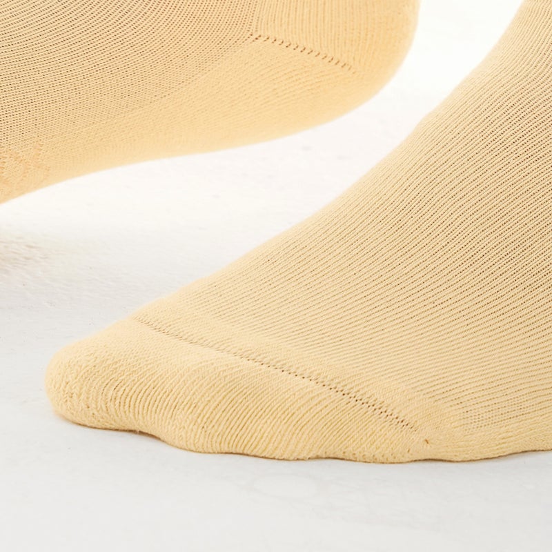 Elementa Crew Socks 6 Pairs – Cream Beige Cotton Blend Socks with Arch Support, Seamless Toe Design & Breathable Odor Control for Everyday Comfort - Image 4