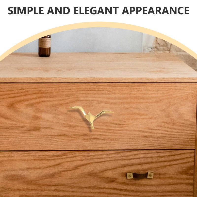 Brass Seagull Cabinet Pull Handle Vintage Kitchen Drawer Pulls Single Hole 117x56x26mm - Image 4