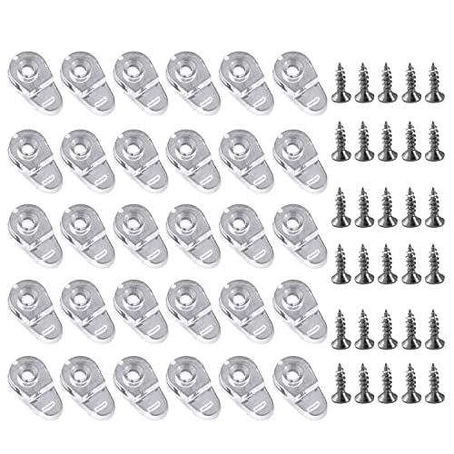 lasenersm 30 Pieces Glass Door Retainer Clips with Screw Glass Retainer Clips Kit Glass Panel Clips Glass Corner Buckle Cabinet Clips Mirror Holder Clips for Glass Cabinet Doors, Clear, 20 x 11mm - Image 1