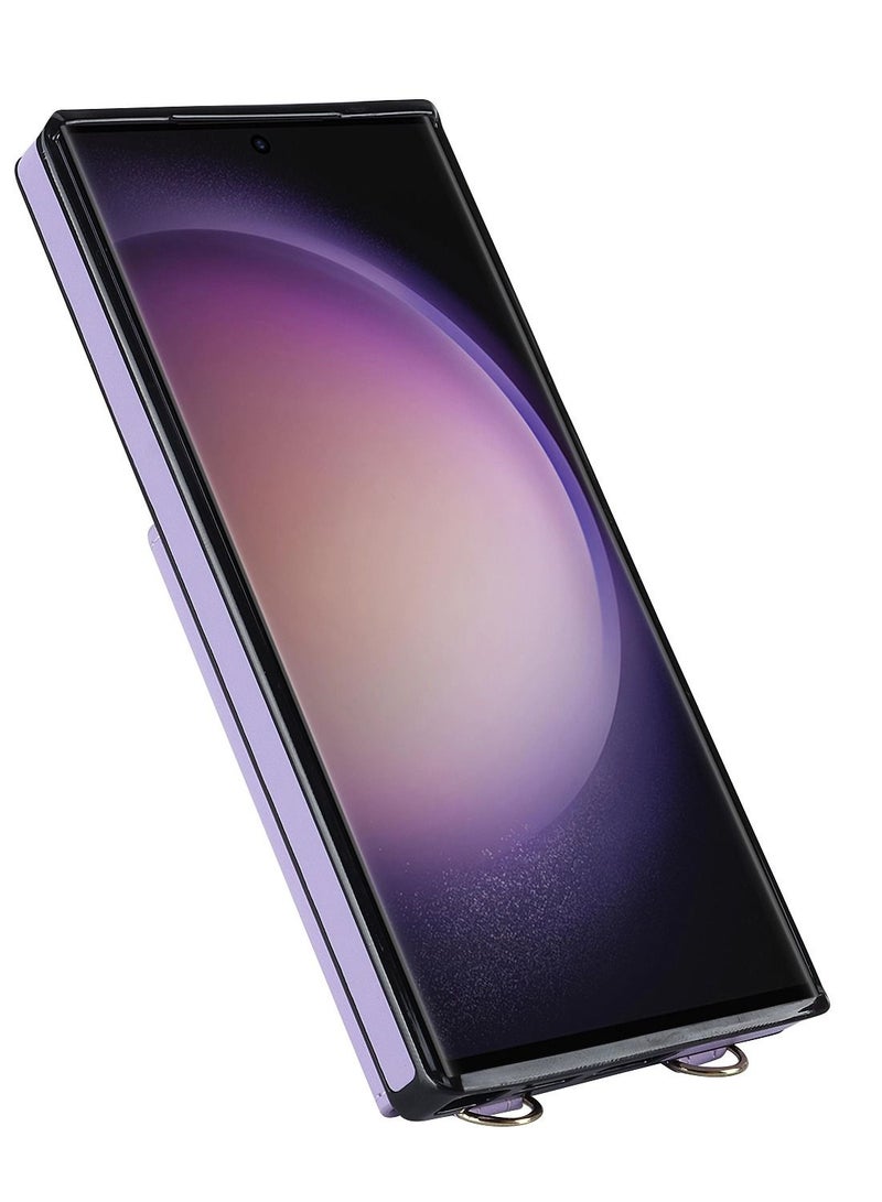 Suteni Flip Cover Crossbody Band Card Slots Leather Phone Case for Samsung - Image 2