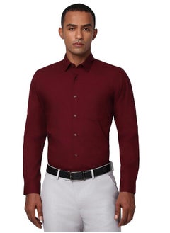 Peter England Peter England Men's Slim Fit Shirt (PESFMSLB801057_Maroon  - Image 1