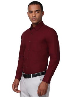Peter England Peter England Men's Slim Fit Shirt (PESFMSLB801057_Maroon  - Image 2