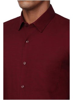 Peter England Peter England Men's Slim Fit Shirt (PESFMSLB801057_Maroon  - Image 4