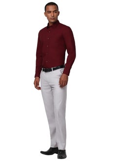 Peter England Peter England Men's Slim Fit Shirt (PESFMSLB801057_Maroon  - Image 5