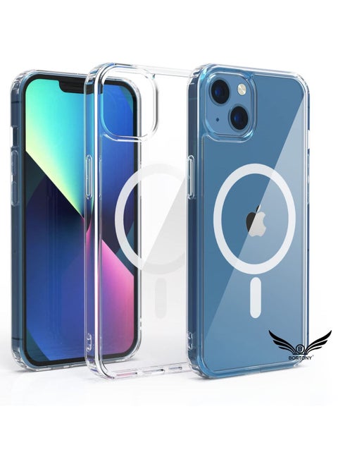 iPhone 14 Plus Magsafe Protective Case Clear with Shock Absorption Anti Scratch TPU Precise Cutouts Fit Crystal Magnetic Cover Design for Apple iPhone 14 Plus 6.7 inch in All Directions Transparent