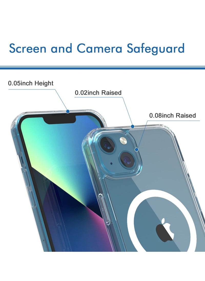 iPhone 14 Plus Magsafe Protective Case Clear with Shock Absorption Anti Scratch TPU Precise Cutouts Fit Crystal Magnetic Cover Design for Apple iPhone 14 Plus 6.7 inch in All Directions Transparent