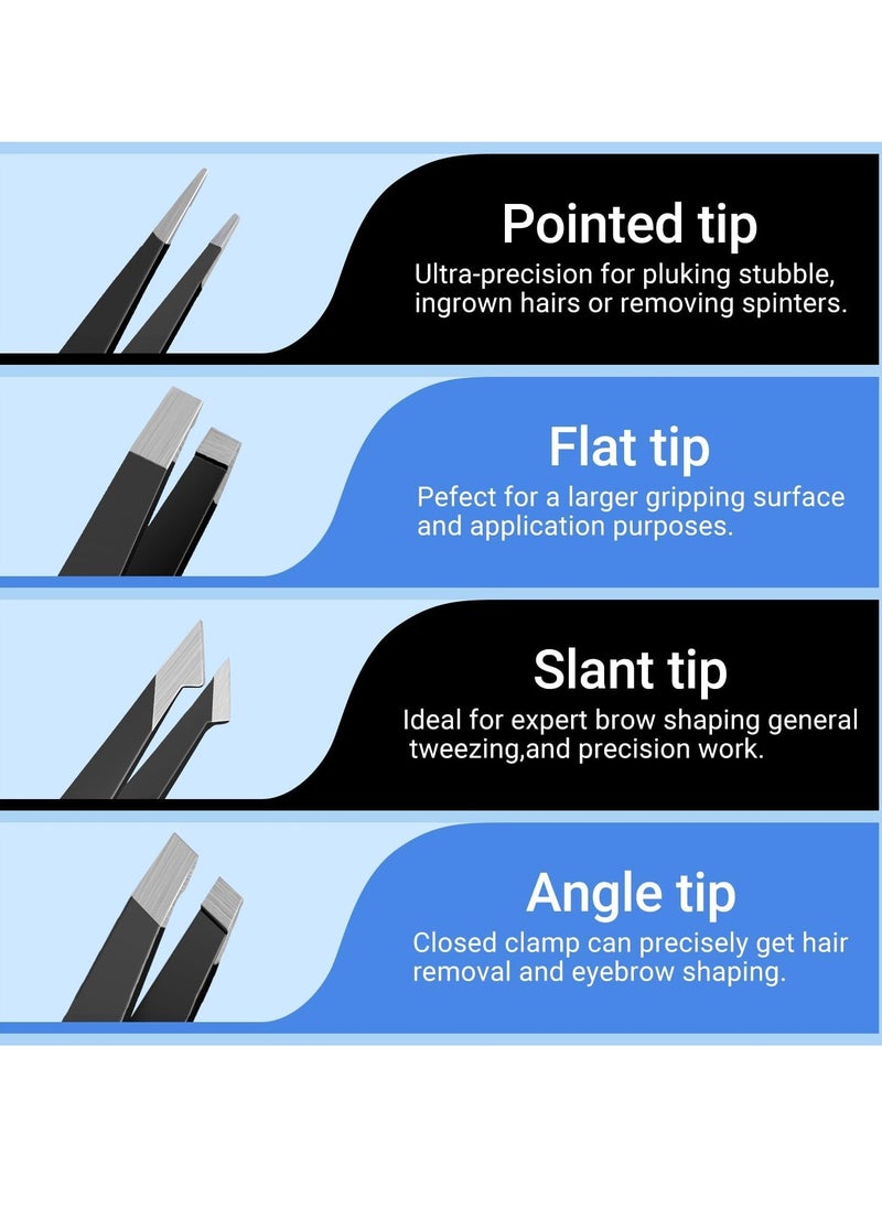 TsMADDTs TsMADDTs Eyebrow Kit, 8 in 1 Eyebrow Trimmer Scissors, Eyebrow Tweezers, Eyebrow Razor, Eyebrow Brush with Travel Bag, Eyebrow Trimmer Set for Women and Men, Professional Eyebrow Shaping Grooming Kit  - Image 3