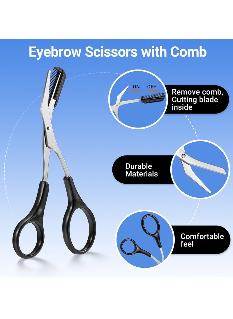 TsMADDTs TsMADDTs Eyebrow Kit, 8 in 1 Eyebrow Trimmer Scissors, Eyebrow Tweezers, Eyebrow Razor, Eyebrow Brush with Travel Bag, Eyebrow Trimmer Set for Women and Men, Professional Eyebrow Shaping Grooming Kit  - Image 4