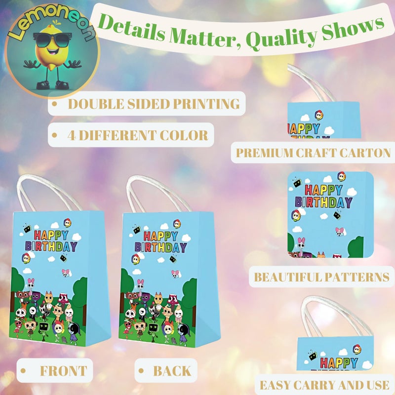 Lemoneon Dandy's World Gift Bags 16 Pcs Birthday Party Decorations Supplies - Image 3