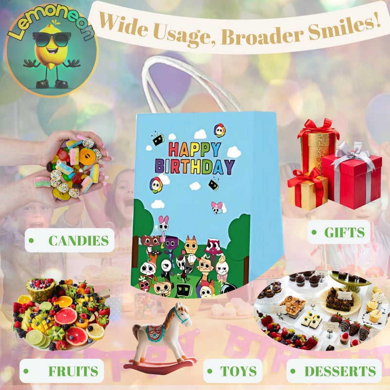 Lemoneon Dandy's World Gift Bags 16 Pcs Birthday Party Decorations Supplies - Image 4