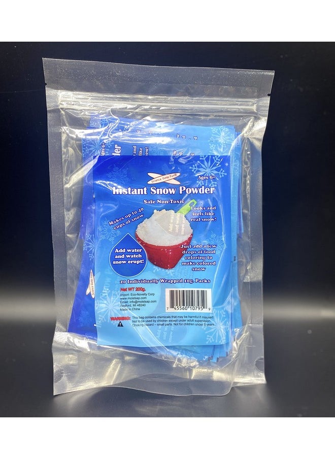 Science Gone Fun - 20 Individually Wrapped 10G. Packs Of Instant Snow Powder Can Makes Add Water To Make 80 Cupr Of Fake Snow Artificial Snow - Image 1