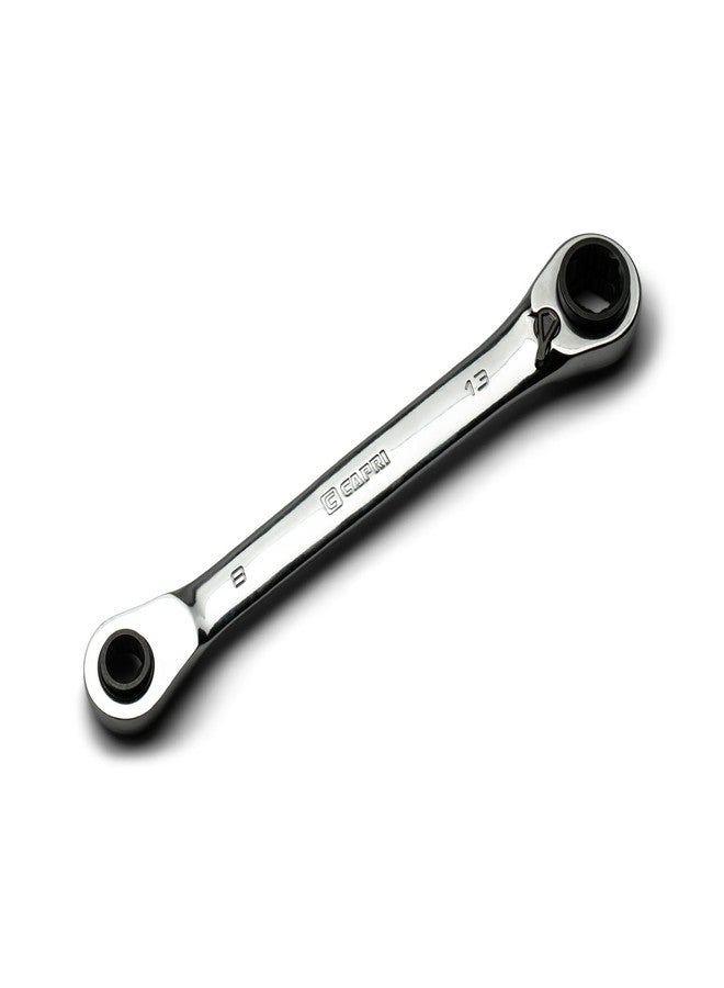 Capri Tools 4-in-1 120-Tooth Box End Reversible Ratcheting Wrench, 8, 10, 12, 13 mm, Metric - Image 1