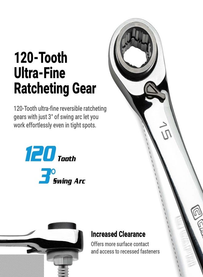 Capri Tools 4-in-1 120-Tooth Box End Reversible Ratcheting Wrench, 8, 10, 12, 13 mm, Metric - Image 3