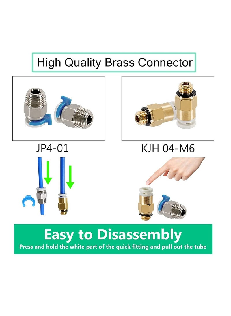 PTFE Bowden Tube (1M) 1PCS+ 6pcs KJH04-M6 Fittings + 6pcs JP4-01 Pneumatic Fittings with PTFE Tube Cutter for 3D Printer 1.75mm Filament  - Image 4