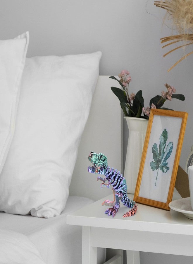 FunisFun 3D Printed Dragon with Articulated Bones for Adult, 3D Printed Dinosaur Fidget Toys Decor for Stress Relief (Green-Purple, 1P) - Image 5