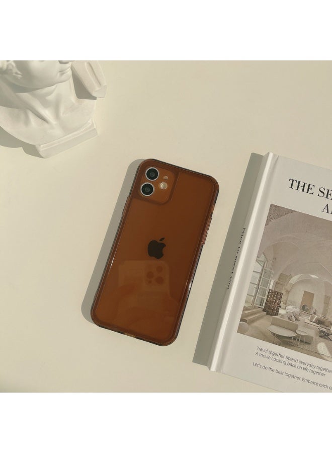 NIBEMINENT The Photo Frame Is Transparent Protective TPU Case Cover For iPhone 16 Pro Max, Medium Brown