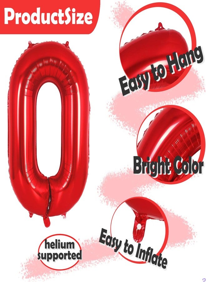 Florisland Red 55 Balloon Numbers 40 Inch Giant 55th Birthday Balloon, Helium Mylar Foil Number 55 Balloons for Red and Gold Birthday Party Decorations Supplies for Men Women, Crown Balloons - Image 3