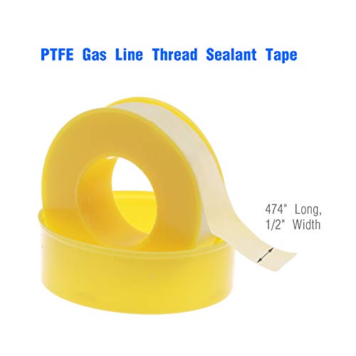 Timsec Propane Gas Fitting Hose Adapter with 1/4 Inch Pipe Thread and QCC1 Male & POL Female Connector, 33ft PTFE Gas Line Pipe Thread Tape for Outdoor Cooking - Image 5