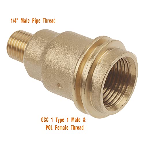Timsec Propane Gas Fitting Hose Adapter with 1/4 Inch Pipe Thread and QCC1 Male & POL Female Connector, 33ft PTFE Gas Line Pipe Thread Tape for Outdoor Cooking - Image 4