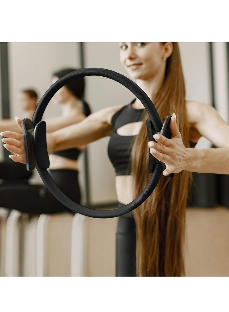 Cuken Pilates Ring, Double Handle Pilates Ring with Non-Slip, Padded Handle, Fitness Ring Magic Circle for Toning Arms, Thighs Against Legs (Black) - Image 5