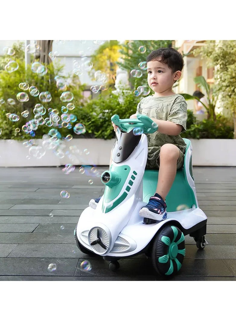 DubaiGallery 360 degree rotating car bubble balance boys and girls electric scooter for kids with Music remote control  - Image 2