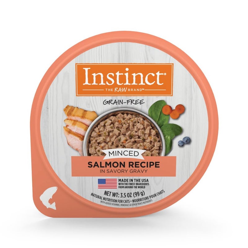 Instinct Original Minced Natural Wet Cat Food, Grain Free Recipe - Real Salmon, 3.5 oz. Cups (Pack of 12) - Image 1