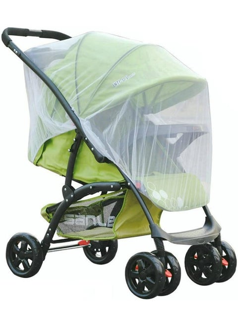 High-Density Baby Stroller Mosquito Net Full Cover Mosquito Netting Multipurpose Breathable Infant Bug Net for Baby Carriers, Pram, Stroller, Car Seats, Cradles (White)