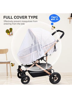 ECVV High-Density Baby Stroller Mosquito Net Full Cover Mosquito Netting Multipurpose Breathable Infant Bug Net for Baby Carriers, Pram, Stroller, Car Seats, Cradles (White)  - Image 4