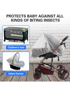 ECVV High-Density Baby Stroller Mosquito Net Full Cover Mosquito Netting Multipurpose Breathable Infant Bug Net for Baby Carriers, Pram, Stroller, Car Seats, Cradles (White)  - Image 5