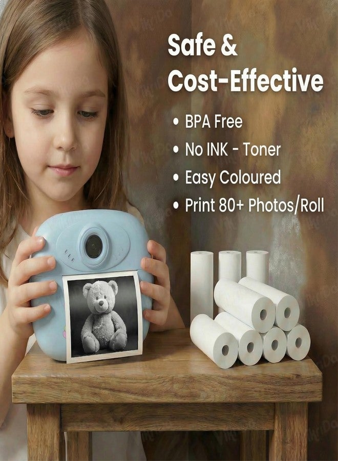 VikriDA Non-Sticky Thermal Paper Roll 2.5 Inch (58mm) White for Mini Thermal Printers, Kids Camera & Billing – Set of 5Pcs - Image 2