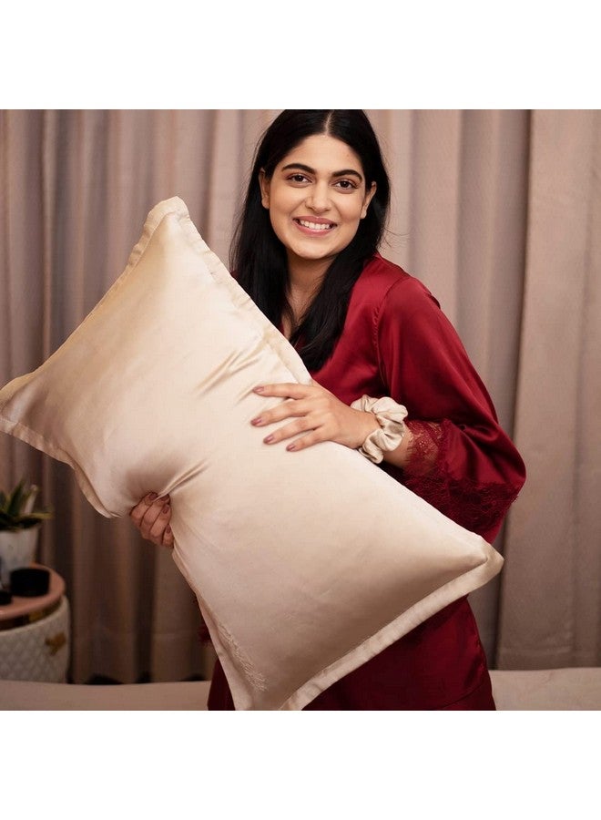 Furbo 600TC Pure Mulberry Silk Pillow Cover for Hair & Skin, Anti-Aging Luxury Silk Pillow Cases Set of 2 with Envelope Closure, 22 Momme 6A Grade Quality, 16x28 inches (2 Piece, Champagne Gold) - Image 2