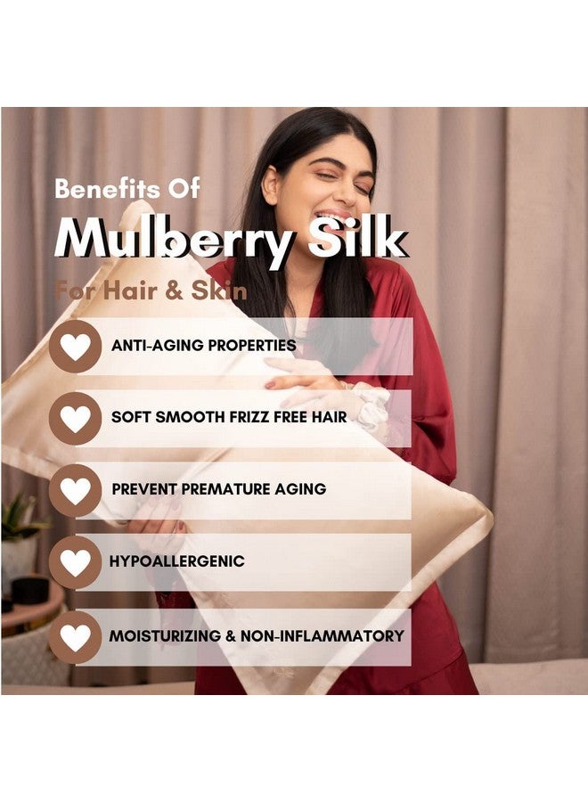 Furbo 600TC Pure Mulberry Silk Pillow Cover for Hair & Skin, Anti-Aging Luxury Silk Pillow Cases Set of 2 with Envelope Closure, 22 Momme 6A Grade Quality, 16x28 inches (2 Piece, Champagne Gold) - Image 4