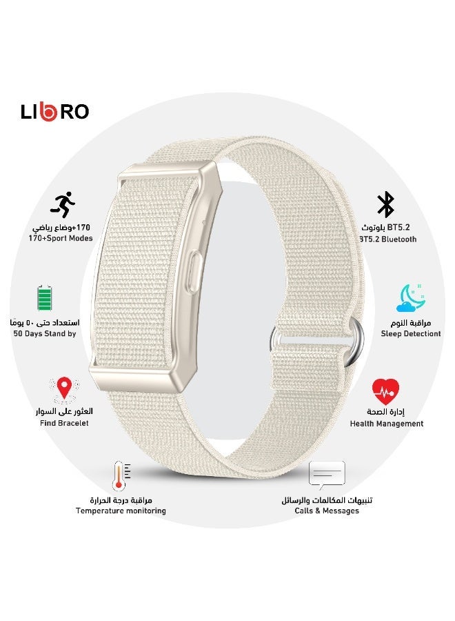 Libro Smart Health Band Black, Heart Rate Monitor, Blood Oxygen SpO2 & Temperature Tracking, Dual Smart Sensors, IP68 Waterproof, Long Battery Life – LIBRO A150H Beige - Image 1