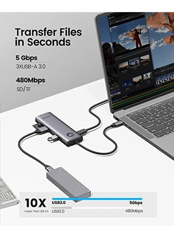 erorex - Usb C Docking Station Dual Monitor 10 In 1 Laptop Docking Station With Hdmi 4K Vga 3 Usb Port Pd 100W Sd And Tf 3.5Mm Audio Gigabit Ethernet Type C Multiport Adapter For Windows Mac - Image 1