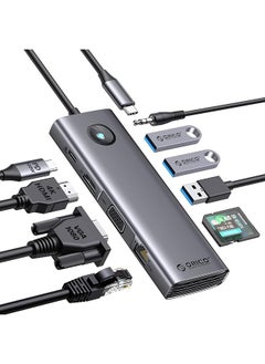 Usb C Docking Station Dual Monitor 10 In 1 Laptop Docking Station With Hdmi 4K Vga 3 Usb Port Pd 100W Sd And Tf 3.5Mm Audio Gigabit Ethernet Type C Multiport Adapter For Windows Mac