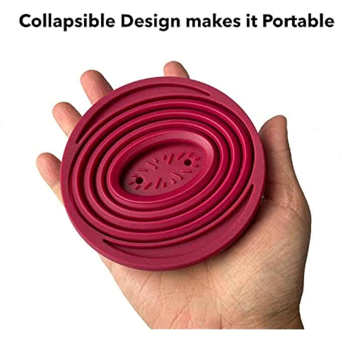 Attsky 2 Pieces Collapsible Pour Over Coffee Dripper For Camp Coffee Reusable Silicone Coffee Filter Holder For Camping Red - Image 3