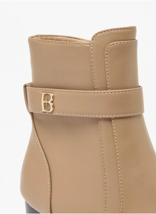 Flora Bella By Shoexpress Solid Boots with Zip Closure and Block Heels