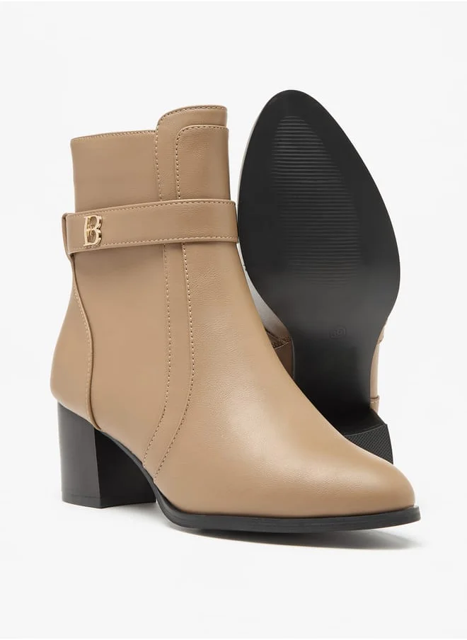 Flora Bella By Shoexpress Solid Boots with Zip Closure and Block Heels