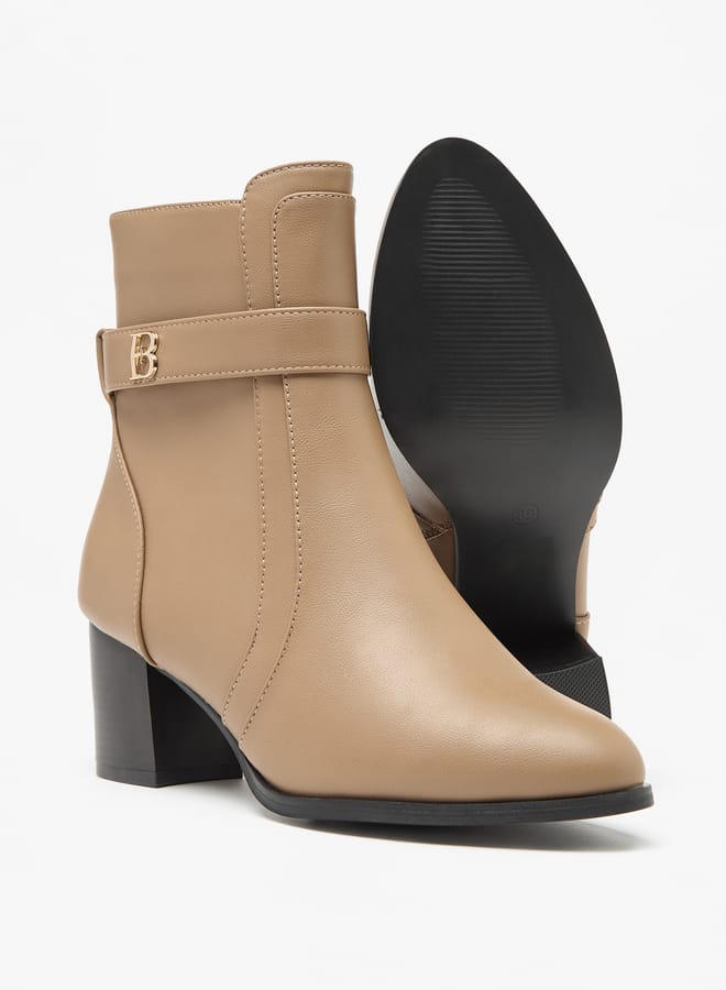 Flora Bella By Shoexpress Solid Boots with Zip Closure and Block Heels  - Image 4