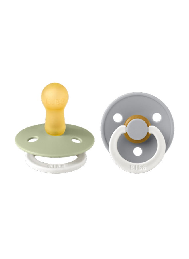 BIBS - Pack of 2 Colour Pacifier Latex S2 Sage Glow And Cloud Glow - Image 1