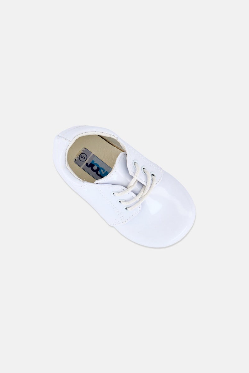 Josmo Toddlers Boy Lace Up Patent Causal Shoes, White - Image 3