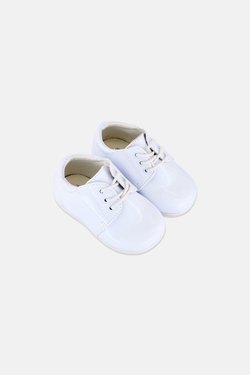 Josmo Toddlers Boy Lace Up Patent Causal Shoes, White - Image 4
